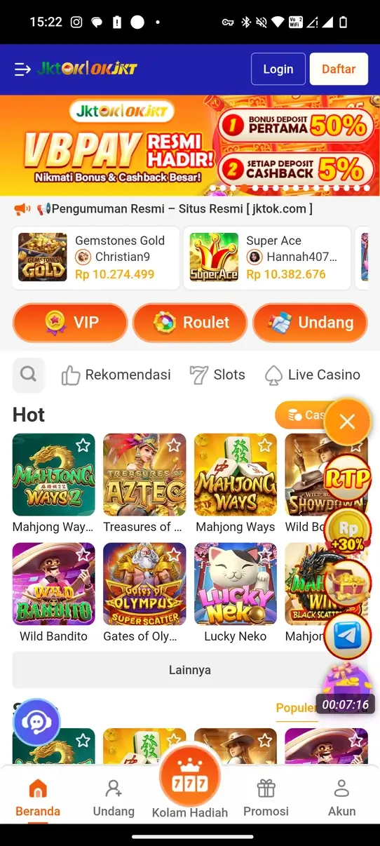 OKJKT APK tampilan utama